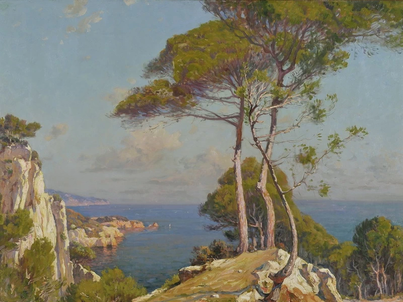 1872-Antoine Marius Simon Ponchin - Veduta di Lesterel